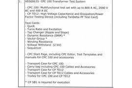 Omicron CPC 100 TRANSFORMER TEST SYSTEM 