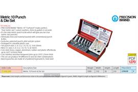 Precision Brand 77-040-300, SHIM PUNCH & DIE SET METRIC(40300)