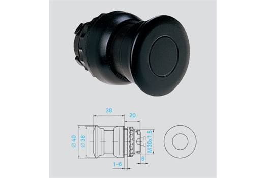 Bartec 05-0003-001800 Mushroom pushbutton – SAP 124701 