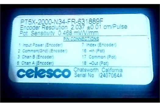 Celesco PT5X-2000-N34-FR-631889F 