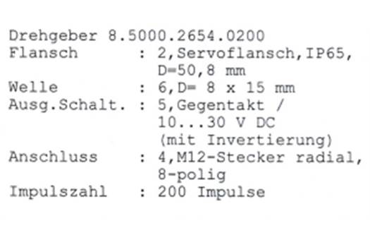 Kubler 8.5000.2654.0200 encoder