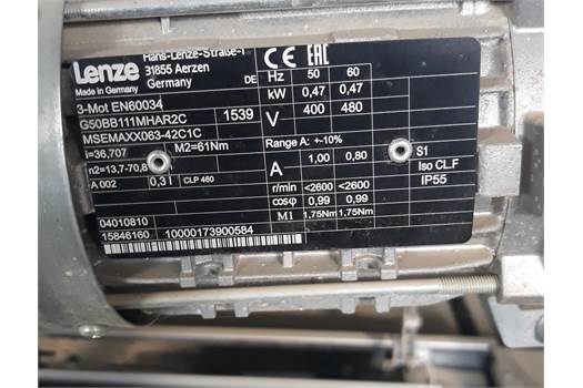 Lenze G50BB111MHAR2C MOTOR