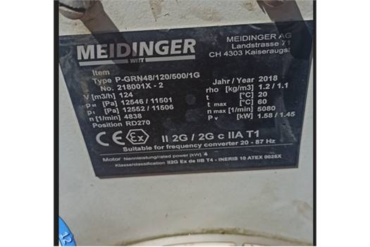 Meidinger AG Typ EX­S­GRN48/120/500/1G (RD270) REFURBISHED Ventilator