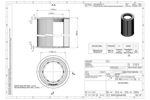 MAHLE(Filtration) 852 822 SM-L   852 822 SM-L 