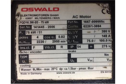 Oswald Elektromotoren FQD16.3W-B5-75KW 