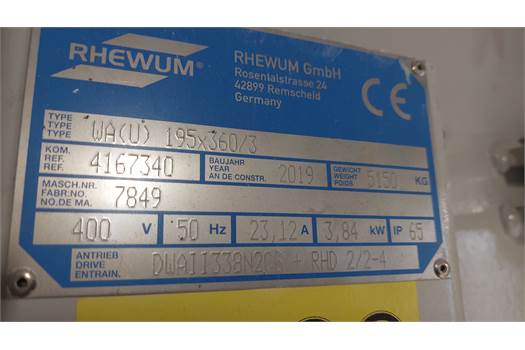 RHEWUM WA(U) 195X360/3 